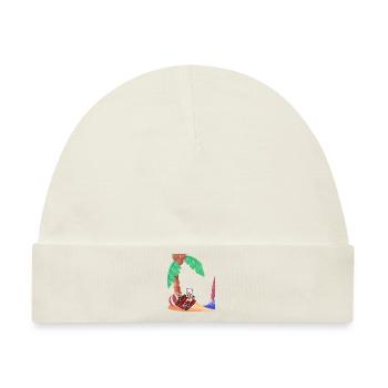 Katze Picknick Insel Urlaub - Baby Premium Organic Mütze - Naturweiß - Vorne