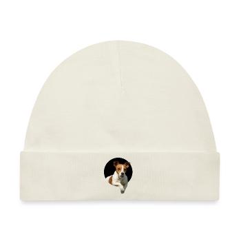 Jack Russel aus dem Loch - Baby Premium Organic Mütze - Naturweiß - Vorne