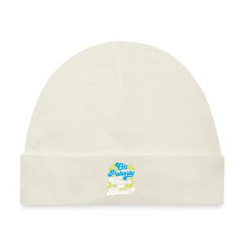 Ok Pubertät Wo Ist Mein Bart? Teenager Erwachsen - Baby Premium Organic Mütze - Naturweiß - Vorne