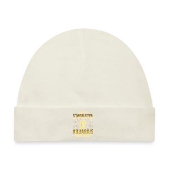 Sternzeichen stabil Aquarius Geschenk - Baby Premium Organic Mütze - Naturweiß - Vorne