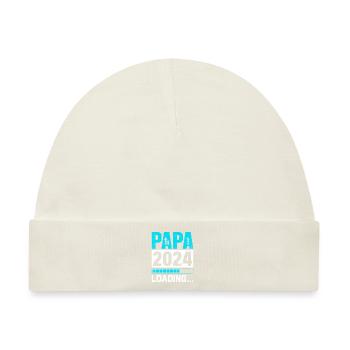 Schwangerschaft Werdende Eltern Geschenk Papa 2024 - Baby Premium Organic Mütze - Naturweiß - Vorne