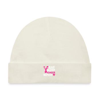 EAT SLEEP CHEER REPEAT Cheerleading Team Cheerlead - Baby Premium Organic Mütze - Naturweiß - Vorne