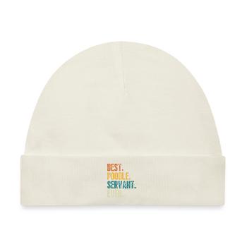 Bester Pudelhund Diener aller Zeiten Distressed Retro Font - Baby Premium Organic Mütze - Naturweiß - Vorne