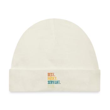 Best Husky Dog Servant Ever Distressed Retro Font - Baby Premium Organic Mütze - Naturweiß - Vorne