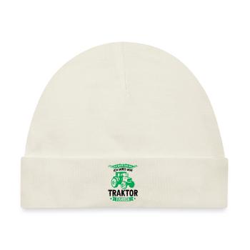 Traktor Trecker Trecker-Fahrer Geschenk - Baby Premium Organic Mütze - Naturweiß - Vorne