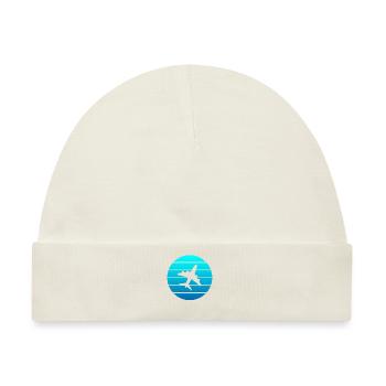 Flugzeug - Baby Premium Organic Mütze - Naturweiß - Vorne