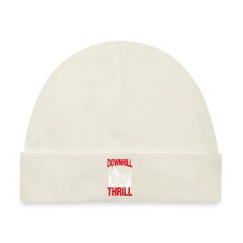 DOWNHILL IS MY THRILL - Mountainbike Motiv Outdoor - Baby Premium Organic Mütze - Naturweiß - Vorne