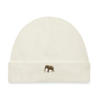 Elefant - Elefanten - Wildtiere in Afrika - Eli - Baby Premium Organic Mütze - Naturweiß - Vorne