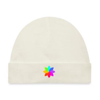 Regenbogenblume - Regenbogenfarben - Blume Grafik - Baby Premium Organic Mütze - Naturweiß - Vorne