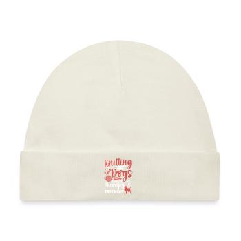 Knitting Knitter Dog Knitting And - Baby Premium Organic Mütze - Naturweiß - Vorne