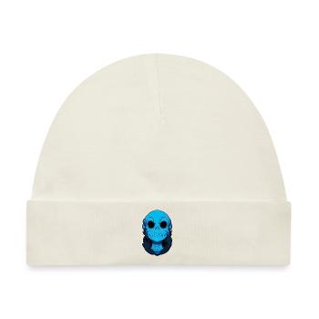 Blauer Monsterschädel - Baby Premium Organic Mütze - Naturweiß - Vorne