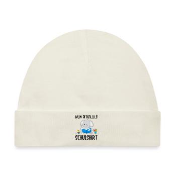 Elefant Schulshirt Schulbeginn Schule Geschenk - Baby Premium Organic Mütze - Naturweiß - Vorne