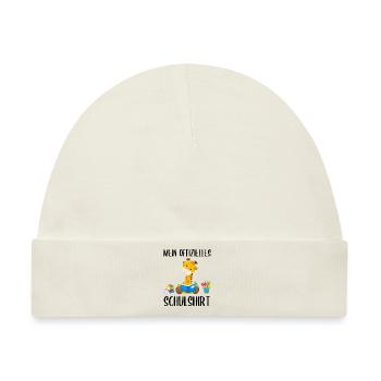 Giraffe Schulshirt Schulbeginn Schule Geschenk - Baby Premium Organic Mütze - Naturweiß - Vorne