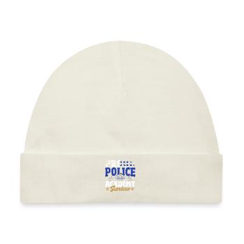 Proud Police Academy Survivor Police Officer Cop - Baby Premium Organic Mütze - Naturweiß - Vorne