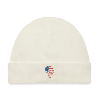 Totenkopf Amerikanische Flagge 4. Juli Patriotisch - Baby Premium Organic Mütze - Naturweiß - Vorne