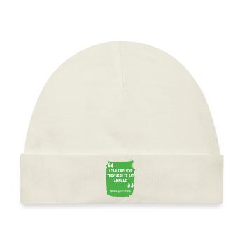 Vegan Fleischlos Tierlieb & Veganer - Baby Premium Organic Mütze - Naturweiß - Vorne