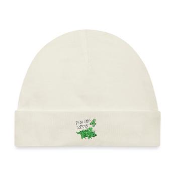 Ich bin jetzt 4 Dino Motiv für Baby's / Jungs - Baby Premium Organic Mütze - Naturweiß - Vorne