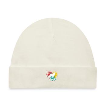 Wolf Silhouette - Baby Premium Organic Mütze - Naturweiß - Vorne