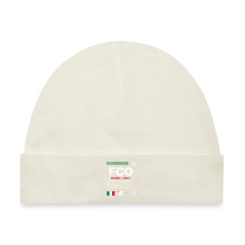 Etikett des Flughafens Rom - Baby Premium Organic Mütze - Naturweiß - Vorne