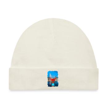 Blonde Hamburger Frau Skyline Illustration - Baby Premium Organic Mütze - Naturweiß - Vorne
