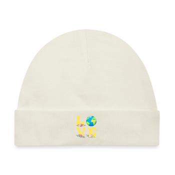 Save the Earth LOVE Mission Erde Umweltschutz - Baby Premium Organic Mütze - Naturweiß - Vorne