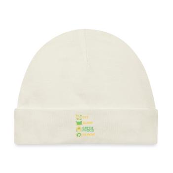 Eat Sleep Catch Frogs Repeat Kröte Kaulquappe - Baby Premium Organic Mütze - Naturweiß - Vorne