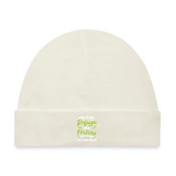 Gott Ist Meine Zuflucht Und Meine Festung - Baby Premium Organic Mütze - Naturweiß - Vorne