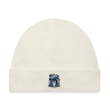 Pilz Hütte Wolf - Baby Premium Organic Mütze - Naturweiß - Vorne