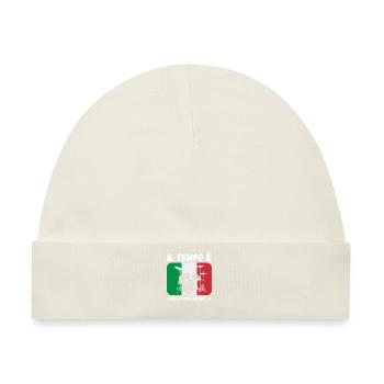 Il Tempo Quello Che Decido Io Strumento Italien - Baby Premium Organic Mütze - Naturweiß - Vorne