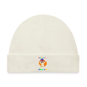 Einschulung Schulkind Schulanfang Schule Geschenk - Baby Premium Organic Mütze - Naturweiß - Vorne