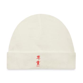 Respekt auf Chinesisch - Baby Premium Organic Mütze - Naturweiß - Vorne