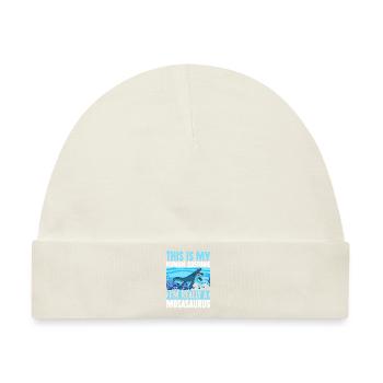 Mosasaurus Dinosaurier - Baby Premium Organic Mütze - Naturweiß - Vorne