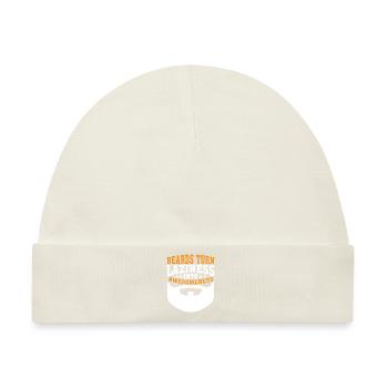 Beards Turn Laziness Into Awesomeness 3 - Baby Premium Organic Mütze - Naturweiß - Vorne