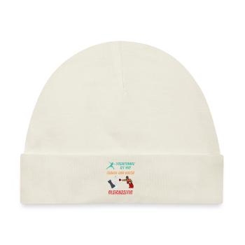 Tischtennis ist wie Schach und Boxen gleichzeitig - Baby Premium Organic Mütze - Naturweiß - Vorne