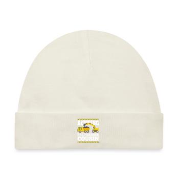 Bagger Kipplaster bald Großer Cousin Werde Großer - Baby Premium Organic Mütze - Naturweiß - Vorne