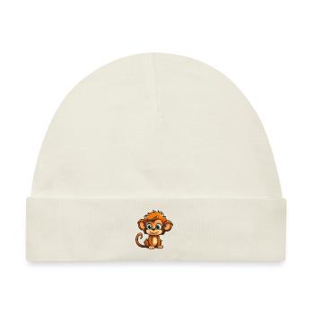 Süßer Cartoon Baby Affe für fröhliche Kids! - Baby Premium Organic Mütze - Naturweiß - Vorne