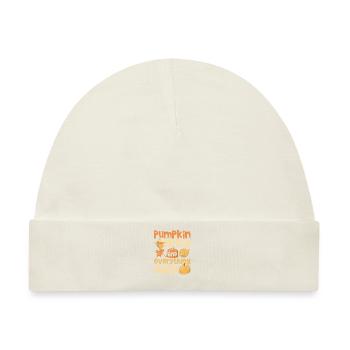 Kürbisgewürz und alles Schöne Niedliche Herbst - Baby Premium Organic Mütze - Naturweiß - Vorne