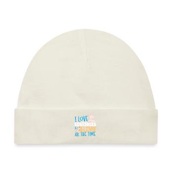Ich liebe Squishies und Schleim die ganze Zeit - Baby Premium Organic Mütze - Naturweiß - Vorne