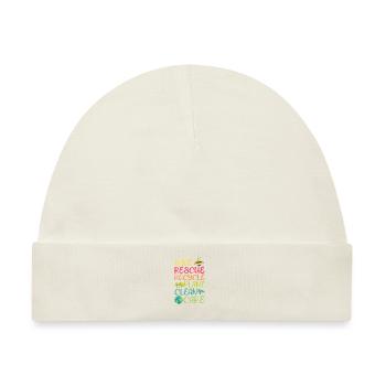 Tierrettung Tierschutz Tierfreund Geschenk - Baby Premium Organic Mütze - Naturweiß - Vorne