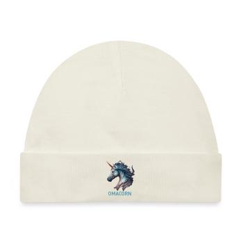 Oma Einhorn Muttertag Fans Grandma Omi - Baby Premium Organic Mütze - Naturweiß - Vorne