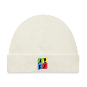 Cricket Cricketspieler Schlagmann Sport Vintage - Baby Premium Organic Mütze - Naturweiß - Vorne