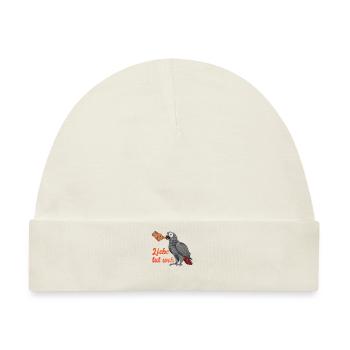 Liebe tut Weh Grau Papagei Halter African Grey - Baby Premium Organic Mütze - Naturweiß - Vorne