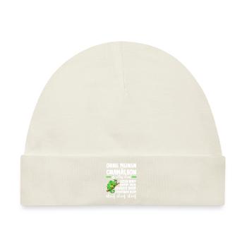 Ohne meinen Chamäleon ist alles doof - Baby Premium Organic Mütze - Naturweiß - Vorne