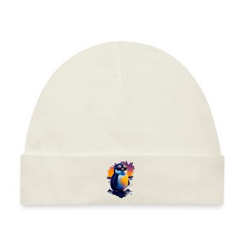 Niedlicher Pinguin - Baby Premium Organic Mütze - Naturweiß - Vorne