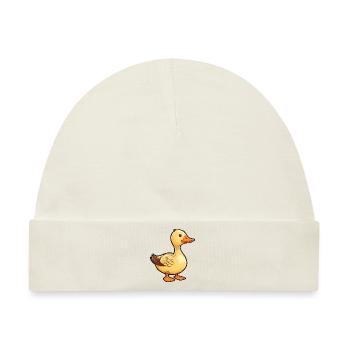 Kleine Ente im Comic-Stil - Baby Premium Organic Mütze - Naturweiß - Vorne