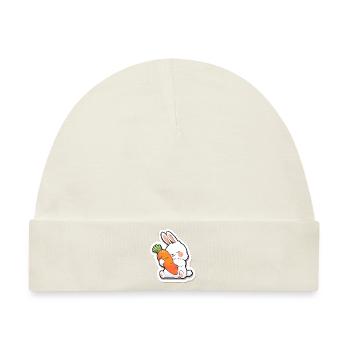 Verspieltes Hasen-Graffiti - Baby Premium Organic Mütze - Naturweiß - Vorne