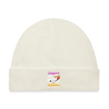 Happier than a Seagull with a French Fry Möwen - Baby Premium Organic Mütze - Naturweiß - Vorne