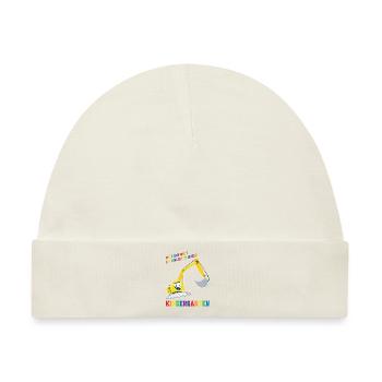 Kindergarten Bagger Kita-Anfang Geschenk - Baby Premium Organic Mütze - Naturweiß - Vorne