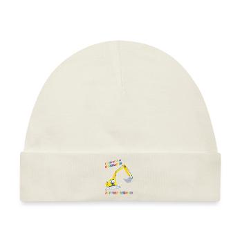 Kindergarten Bagger Kita Geschenk - Baby Premium Organic Mütze - Naturweiß - Vorne