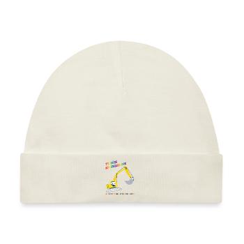 Kindergarten Bagger Kindergartenanfänger Geschenk - Baby Premium Organic Mütze - Naturweiß - Vorne